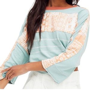 Free People We The Free Happiness in Bloom Cloud Combo Oversized Shirt